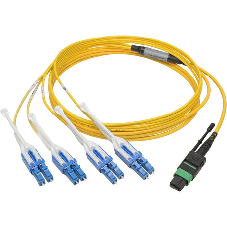 Eaton Tripp Lite Series MTP/MPO (APC) to 4xLC (UPC) Singlemode Breakout Patch Cable, 40/100 GbE, QSFP+ 40GBASE-PLR4, Plenum, Yellow, 2 m (6.6 ft.) — N390-02M-8LC-AP