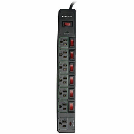 Tripp Lite by Eaton ECO-Surge 7-Outlet Surge Protector, 6 ft. (1.83 m) Cord, 1080 Joules, 6 Individually Controlled Outlets, Black Housing — TLP76MSGB