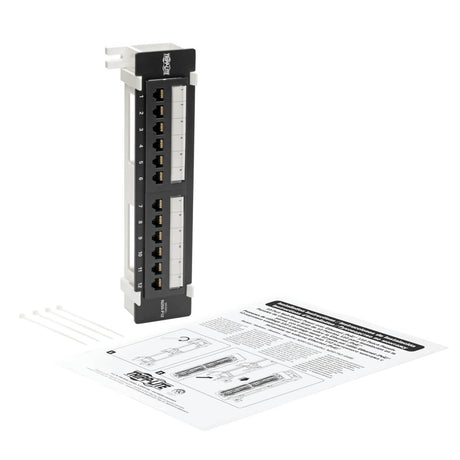 Eaton Tripp Lite Series Cat6 Wall-Mount 12-Port Patch Panel - PoE+ Compliant, 110/Krone, 568A/B, RJ45 Ethernet, TAA — N250-P12