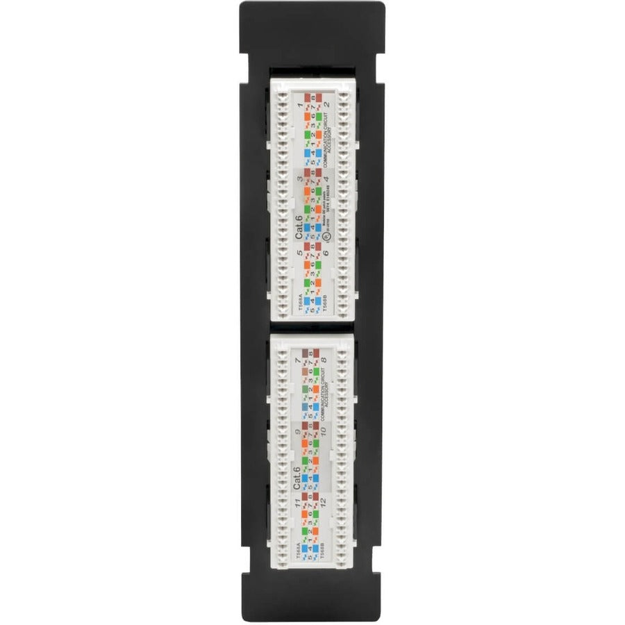 Eaton Tripp Lite Series Cat6 Wall-Mount 12-Port Patch Panel - PoE+ Compliant, 110/Krone, 568A/B, RJ45 Ethernet, TAA — N250-P12