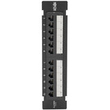 Eaton Tripp Lite Series Cat6 Wall-Mount 12-Port Patch Panel - PoE+ Compliant, 110/Krone, 568A/B, RJ45 Ethernet, TAA — N250-P12