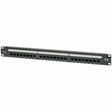 Eaton Tripp Lite Series 24-Port Cat6 Patch Panel - 4PPoE Compliant, 110/Krone, 568A/B, RJ45 Ethernet, 1U Rack-Mount, Black, TAA — N252-P24