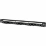 Eaton Tripp Lite Series 24-Port Cat6 Patch Panel - 4PPoE Compliant, 110/Krone, 568A/B, RJ45 Ethernet, 1U Rack-Mount, Black, TAA — N252-P24