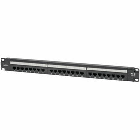 Eaton Tripp Lite Series 24-Port Cat6 Patch Panel - 4PPoE Compliant, 110/Krone, 568A/B, RJ45 Ethernet, 1U Rack-Mount, Black, TAA — N252-P24