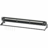Eaton Tripp Lite Series 24-Port Cat6 Patch Panel - 4PPoE Compliant, 110/Krone, 568A/B, RJ45 Ethernet, 1U Rack-Mount, Black, TAA — N252-P24