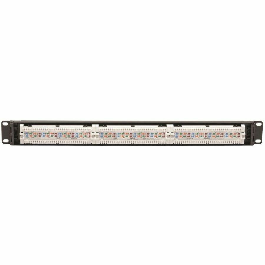 Eaton Tripp Lite Series 24-Port Cat6 Patch Panel - 4PPoE Compliant, 110/Krone, 568A/B, RJ45 Ethernet, 1U Rack-Mount, Black, TAA — N252-P24