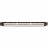 Eaton Tripp Lite Series 24-Port Cat6 Patch Panel - 4PPoE Compliant, 110/Krone, 568A/B, RJ45 Ethernet, 1U Rack-Mount, Black, TAA — N252-P24