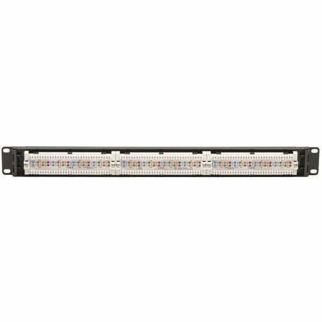 Eaton Tripp Lite Series 24-Port Cat6 Patch Panel - 4PPoE Compliant, 110/Krone, 568A/B, RJ45 Ethernet, 1U Rack-Mount, Black, TAA — N252-P24