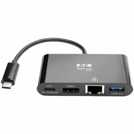 Eaton Tripp Lite Series USB-C Multiport Adapter - HDMI, USB 3.x (5Gbps) Hub Port, Gigabit Ethernet, 60W PD Charging, HDCP, Black — U444-06N-HGUB-C
