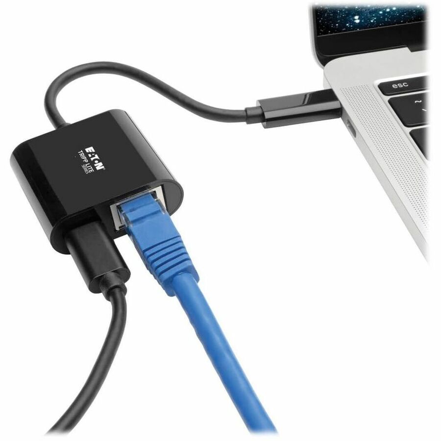 Eaton Tripp Lite Series USB-C to Gigabit Network Adapter with 60W USB-C PD Charging - Thunderbolt 3, Black — U436-06N-GB-C