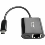 Eaton Tripp Lite Series USB-C to Gigabit Network Adapter with 60W USB-C PD Charging - Thunderbolt 3, Black — U436-06N-GB-C