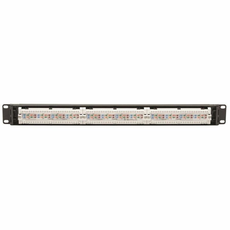 Eaton Tripp Lite Series Cat5e 24-Port Patch Panel - PoE+ Compliant, 110/Krone, 568A/B, RJ45 Ethernet, 1U Rack-Mount, TAA — N052-P24