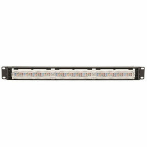 Eaton Tripp Lite Series Cat5e 24-Port Patch Panel - PoE+ Compliant, 110/Krone, 568A/B, RJ45 Ethernet, 1U Rack-Mount, TAA — N052-P24