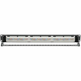 Eaton Tripp Lite Series Cat5e 24-Port Patch Panel - PoE+ Compliant, 110/Krone, 568A/B, RJ45 Ethernet, 1U Rack-Mount, TAA — N052-P24