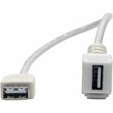 Tripp Lite by Eaton USB 2.0 All-in-One Keystone/Panel Mount Coupler Cable (F/F), Angled Connector, White, 1 ft. (0.31 m) — U060-001-KPA-WH