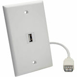 Tripp Lite by Eaton USB 2.0 All-in-One Keystone/Panel Mount Coupler Cable (F/F), Angled Connector, White, 1 ft. (0.31 m) — U060-001-KPA-WH