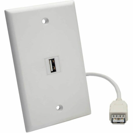 Tripp Lite by Eaton USB 2.0 All-in-One Keystone/Panel Mount Coupler Cable (F/F), Angled Connector, White, 1 ft. (0.31 m) — U060-001-KPA-WH