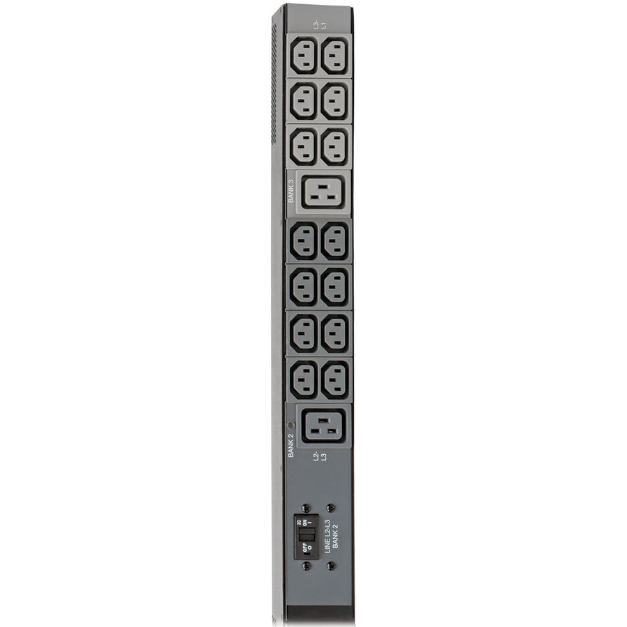 Tripp Lite by Eaton 10kW 200-240V 3PH Monitored PDU - LX Interface, Gigabit, 48 Outlets, L15-30P, LCD, 1.8 m Cord, 0U 1.8 m Height, TAA — PDU3EVN6L1530B