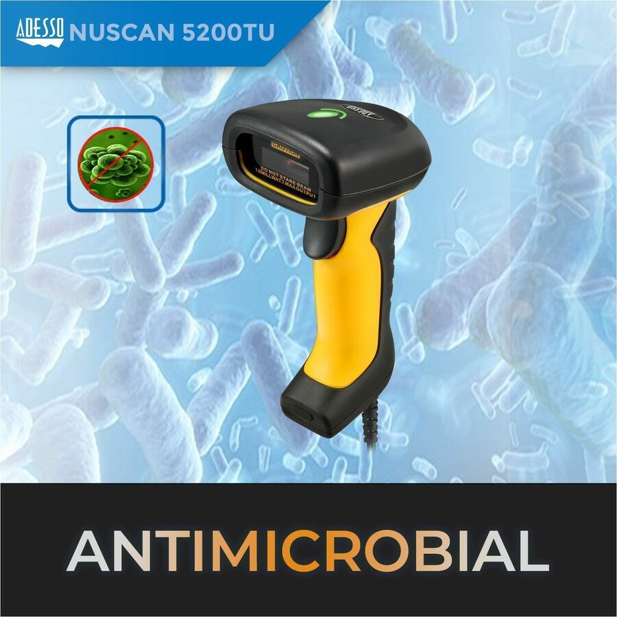 Adesso NuScan 5200TU- Antimicrobial & Waterproof 2D Barcode Scanner — NuScan 5200TU