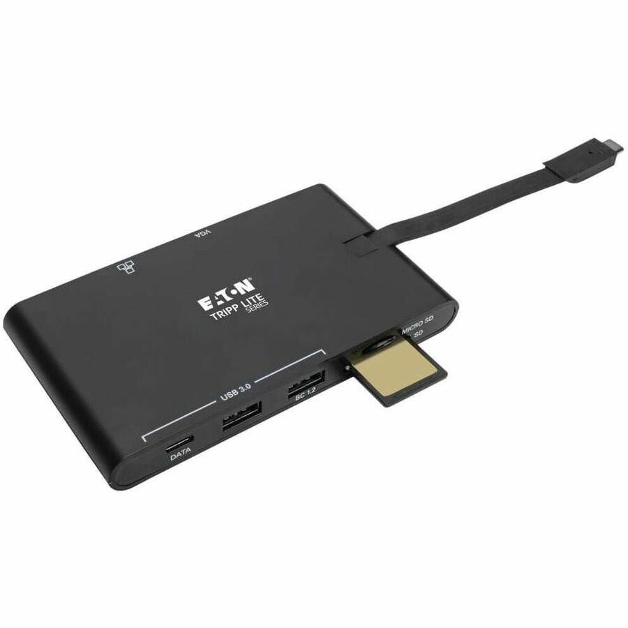 Eaton Tripp Lite Series USB-C Dock - 4K HDMI, VGA, USB 3.x (5Gbps), USB-A/C Hub, Gigabit Ethernet, Memory Card Slots, 100W PD Charging — U442-DOCK3-B