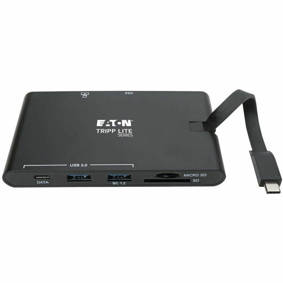 Eaton Tripp Lite Series USB-C Dock - 4K HDMI, VGA, USB 3.x (5Gbps), USB-A/C Hub, Gigabit Ethernet, Memory Card Slots, 100W PD Charging — U442-DOCK3-B