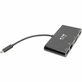 Eaton Tripp Lite Series USB-C Multiport Adapter - 4K HDMI, VGA, USB 3.x (5Gbps) Hub Port, GbE, HDCP, Black — U444-06N-HV4GUB