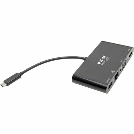 Eaton Tripp Lite Series USB-C Multiport Adapter - 4K HDMI, VGA, USB 3.x (5Gbps) Hub Port, GbE, HDCP, Black — U444-06N-HV4GUB