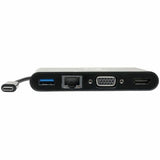 Eaton Tripp Lite Series USB-C Multiport Adapter - 4K HDMI, VGA, USB 3.x (5Gbps) Hub Port, GbE, HDCP, Black — U444-06N-HV4GUB