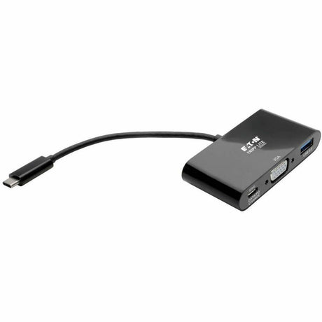 Tripp Lite by Eaton USB C to VGA Multiport Adapter Converter w/ USB Hub PD Charging 1080p Black, Thunderbolt 3 Compatible, USB Type C, USB-C, USB Type-C — U444-06N-VUB-C