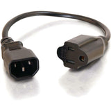C2G 3ft 18 AWG Monitor Power Adapter Cord (IEC320C14 to NEMA 5-15R) — 03132