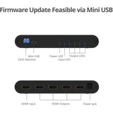 SIIG 1x4 HDMI 2.0 Splitter / Distribution Amplifier with Auto Video Scaling - 4K 60Hz HDR — CE-H22Y11-S1