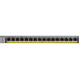 Netgear 16-Port 183W PoE/PoE+ Gigabit Ethernet Unmanaged Switch — GS116PP-100NAS