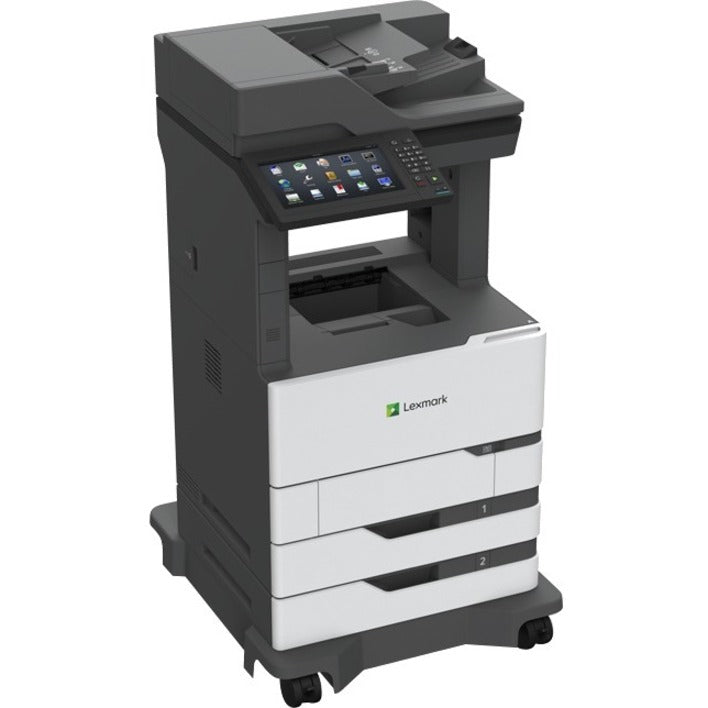Lexmark MX820 MX822ade Laser Multifunction Printer-Monochrome-Copier/Fax/Scanner-55 ppm Mono Print-1200x1200 Print-Automatic Duplex Print-300000 Pages Monthly-1200 sheets Input-Color Scanner-600 Optical Scan-Monochrome Fax-Gigabit Ethernet — 25B2000