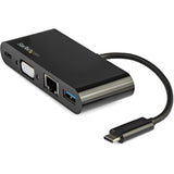 StarTech.com USB-C Multiport Adapter - Mini USB-C Dock w/ VGA Video - 60W Power Delivery Passthrough - USB Type-A 5Gbps - Gigabit Ethernet — DKT30CVAGPD