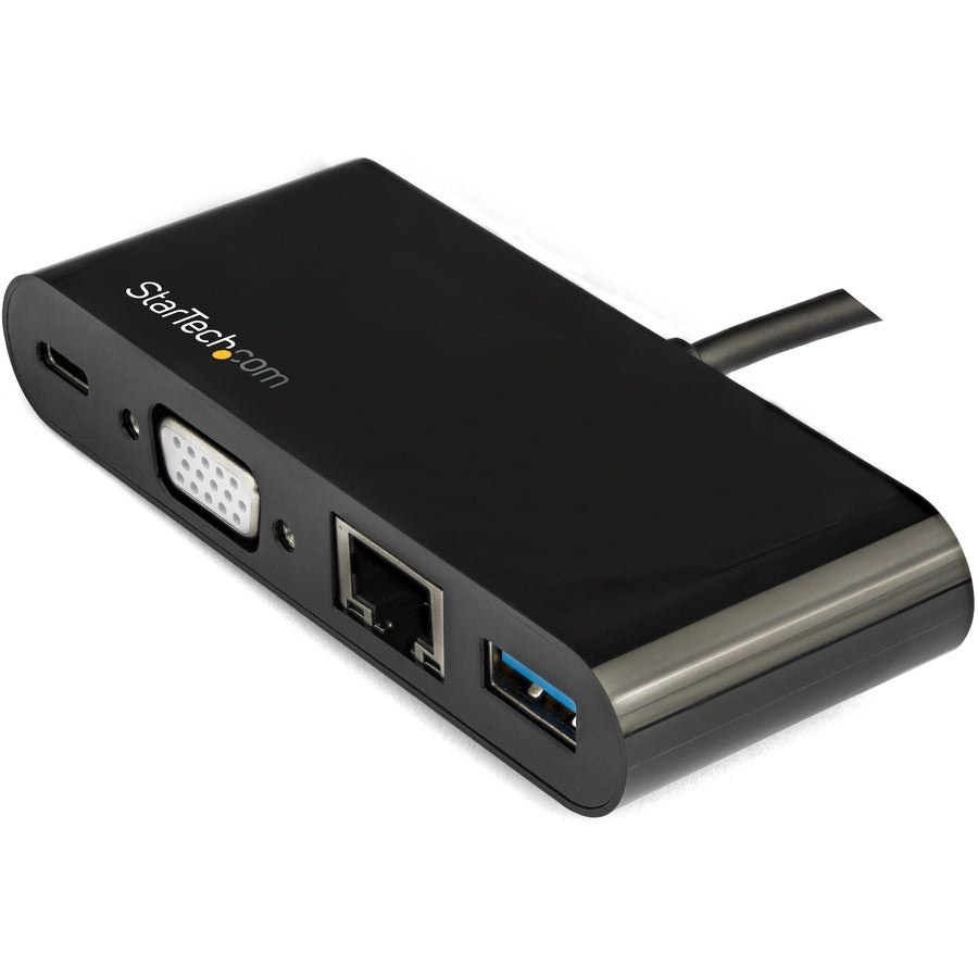 StarTech.com USB-C Multiport Adapter - Mini USB-C Dock w/ VGA Video - 60W Power Delivery Passthrough - USB Type-A 5Gbps - Gigabit Ethernet — DKT30CVAGPD