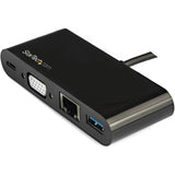 StarTech.com USB-C Multiport Adapter - Mini USB-C Dock w/ VGA Video - 60W Power Delivery Passthrough - USB Type-A 5Gbps - Gigabit Ethernet — DKT30CVAGPD