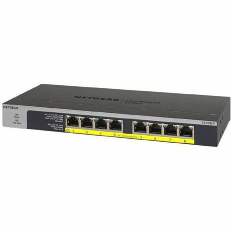 Netgear 8-Port PoE/PoE+ Gigabit Ethernet Unmanaged Switch (GS108LP) — GS108LP-100NAS