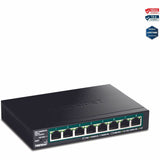 TRENDnet 8-Port Gigabit EdgeSmart PoE+ Switch, 8 x Gigabit PoE+ Ports, 64W PoE Power Budget, Managed PoE+ Switch, Wall Mountable, Desktop Ethernet Switch, Lifetime Protection, Black, TPE-TG82ES