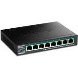 TRENDnet 8-Port Gigabit EdgeSmart PoE+ Switch, 8 x Gigabit PoE+ Ports, 64W PoE Power Budget, Managed PoE+ Switch, Wall Mountable, Desktop Ethernet Switch, Lifetime Protection, Black, TPE-TG82ES