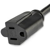 StarTech.com 1ft (0.3m) Power Extension Cord, Right Angle NEMA 5-15P to NEMA 5-15R, 13A 125V, 16AWG, Black, Outlet Extension Cable — PAC101R1