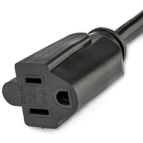 StarTech.com 1ft (0.3m) Power Extension Cord, Right Angle NEMA 5-15P to NEMA 5-15R, 13A 125V, 16AWG, Black, Outlet Extension Cable — PAC101R1