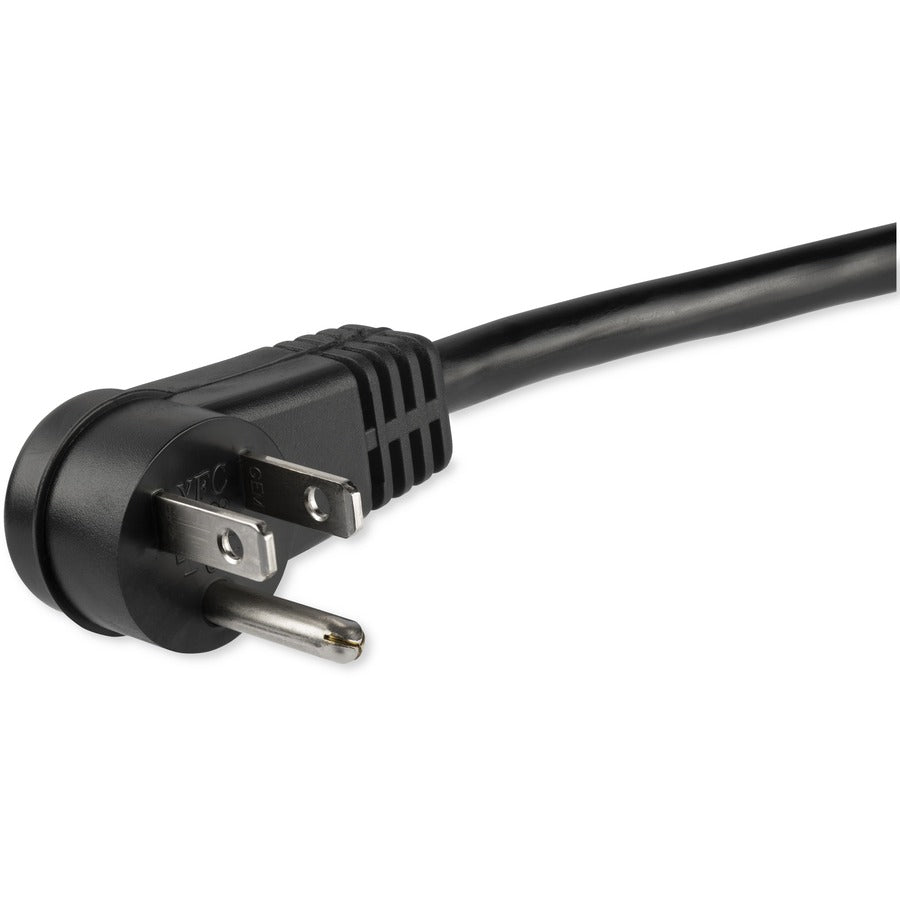 StarTech.com 1ft (0.3m) Power Extension Cord, Right Angle NEMA 5-15P to NEMA 5-15R, 13A 125V, 16AWG, Black, Outlet Extension Cable — PAC101R1