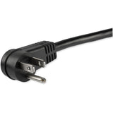 StarTech.com 1ft (0.3m) Power Extension Cord, Right Angle NEMA 5-15P to NEMA 5-15R, 13A 125V, 16AWG, Black, Outlet Extension Cable — PAC101R1