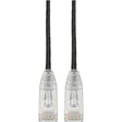 Eaton Tripp Lite Series Cat6 Gigabit Snagless Slim UTP Ethernet Cable (RJ45 M/M), PoE, Black, 2 ft. (0.61 m) — N201-S02-BK