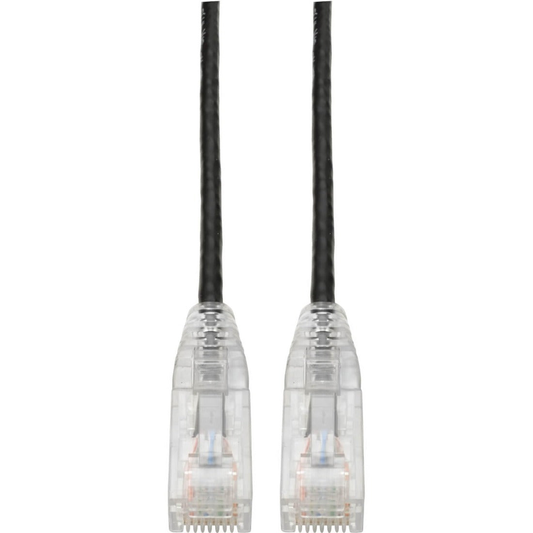Eaton Tripp Lite Series Cat6 Gigabit Snagless Slim UTP Ethernet Cable (RJ45 M/M), PoE, Black, 2 ft. (0.61 m) — N201-S02-BK