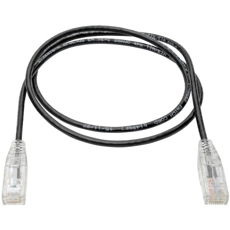 Eaton Tripp Lite Series Cat6 Gigabit Snagless Slim UTP Ethernet Cable (RJ45 M/M), PoE, Black, 2 ft. (0.61 m) — N201-S02-BK