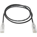 Eaton Tripp Lite Series Cat6 Gigabit Snagless Slim UTP Ethernet Cable (RJ45 M/M), PoE, Black, 3 ft. (0.91 m) — N201-S03-BK