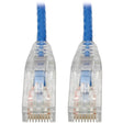 Eaton Tripp Lite Series Cat6 Gigabit Snagless Slim UTP Ethernet Cable (RJ45 M/M), PoE, Blue, 7 ft. (2.13 m) — N201-S07-BL