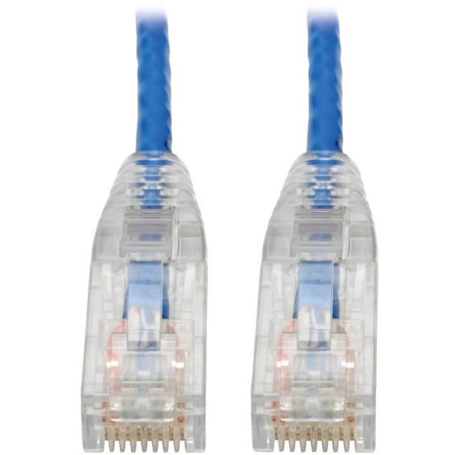 Eaton Tripp Lite Series Cat6 Gigabit Snagless Slim UTP Ethernet Cable (RJ45 M/M), PoE, Blue, 7 ft. (2.13 m) — N201-S07-BL