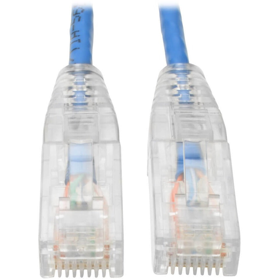 Eaton Tripp Lite Series Cat6 Gigabit Snagless Slim UTP Ethernet Cable (RJ45 M/M), PoE, Blue, 10 ft. (3.05 m) — N201-S10-BL